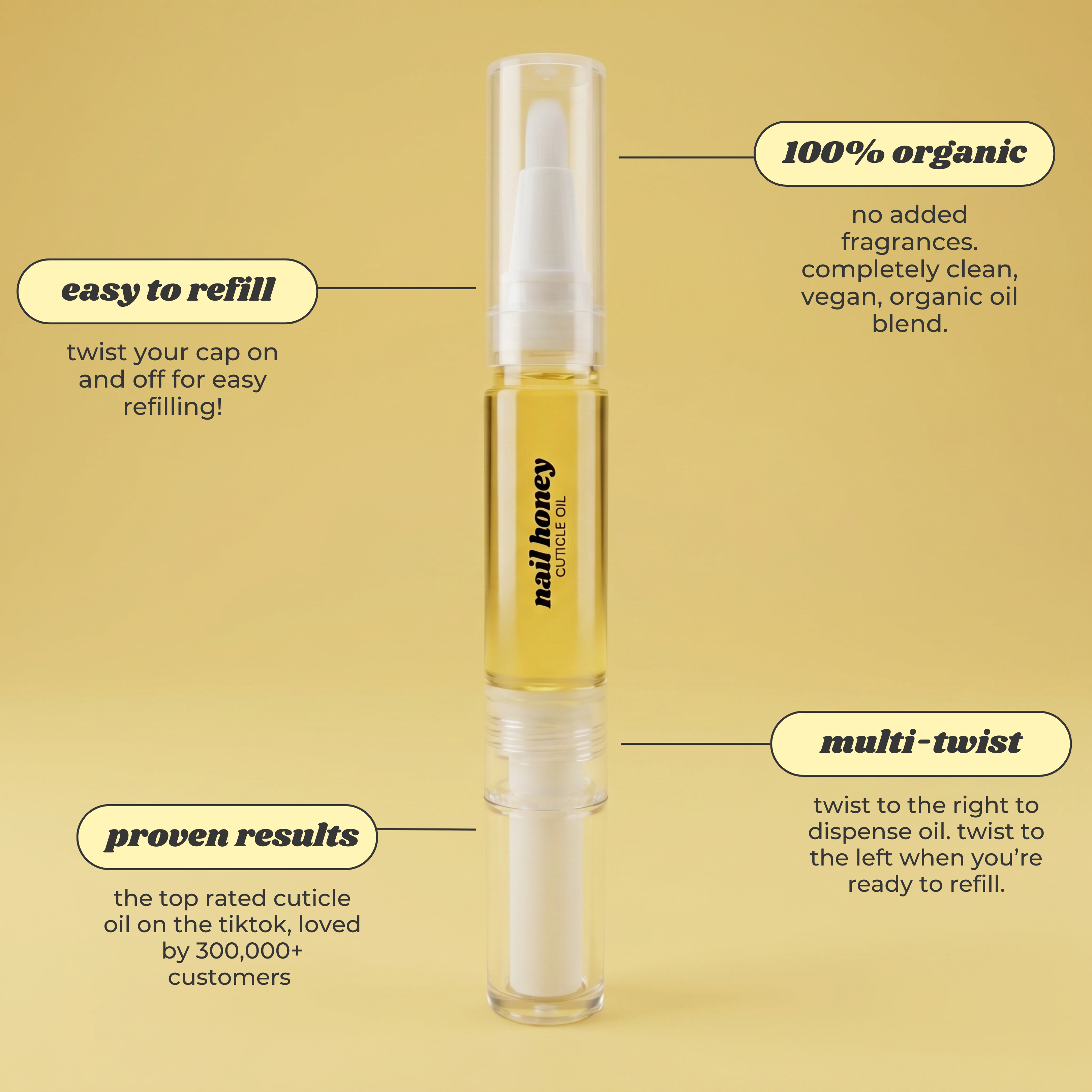 Nail Honey Cuticle Oil XL Refillable Pen – Twinkled T