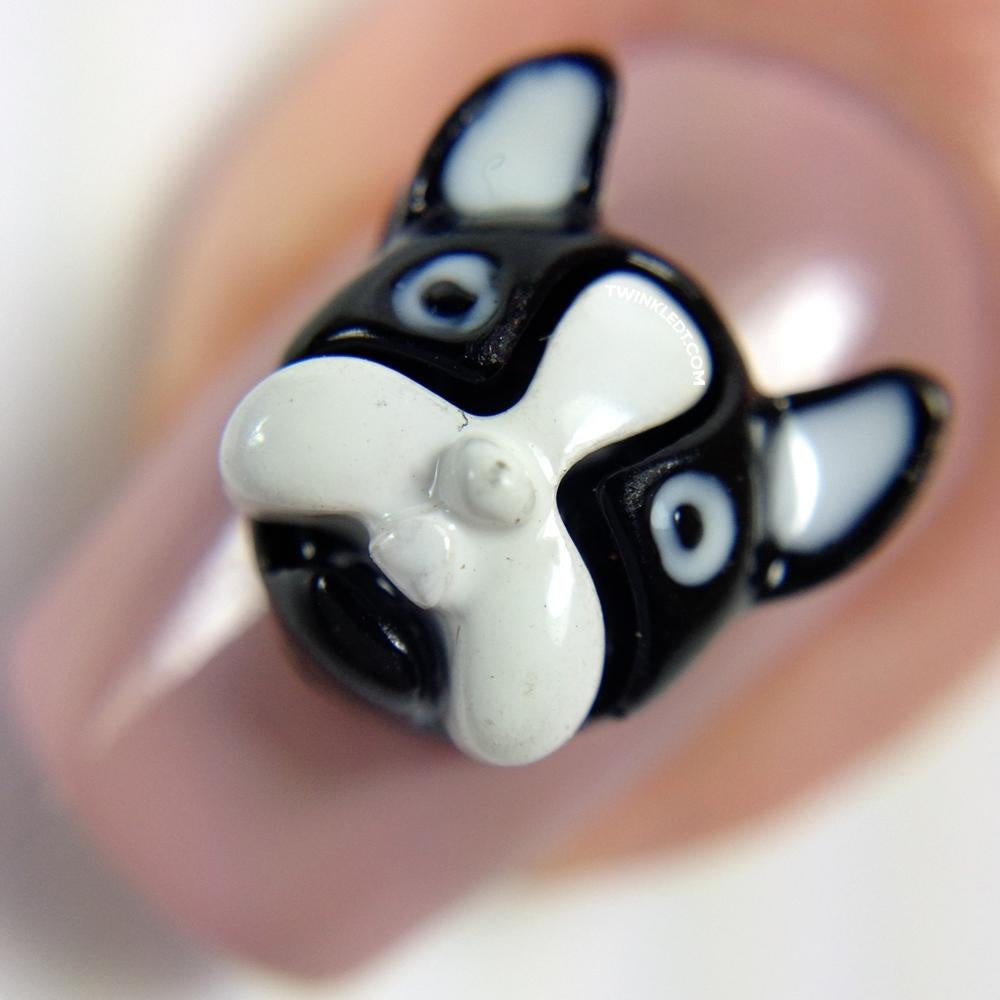 3d french bulldog Nail Art Decoration charms / 2pcs