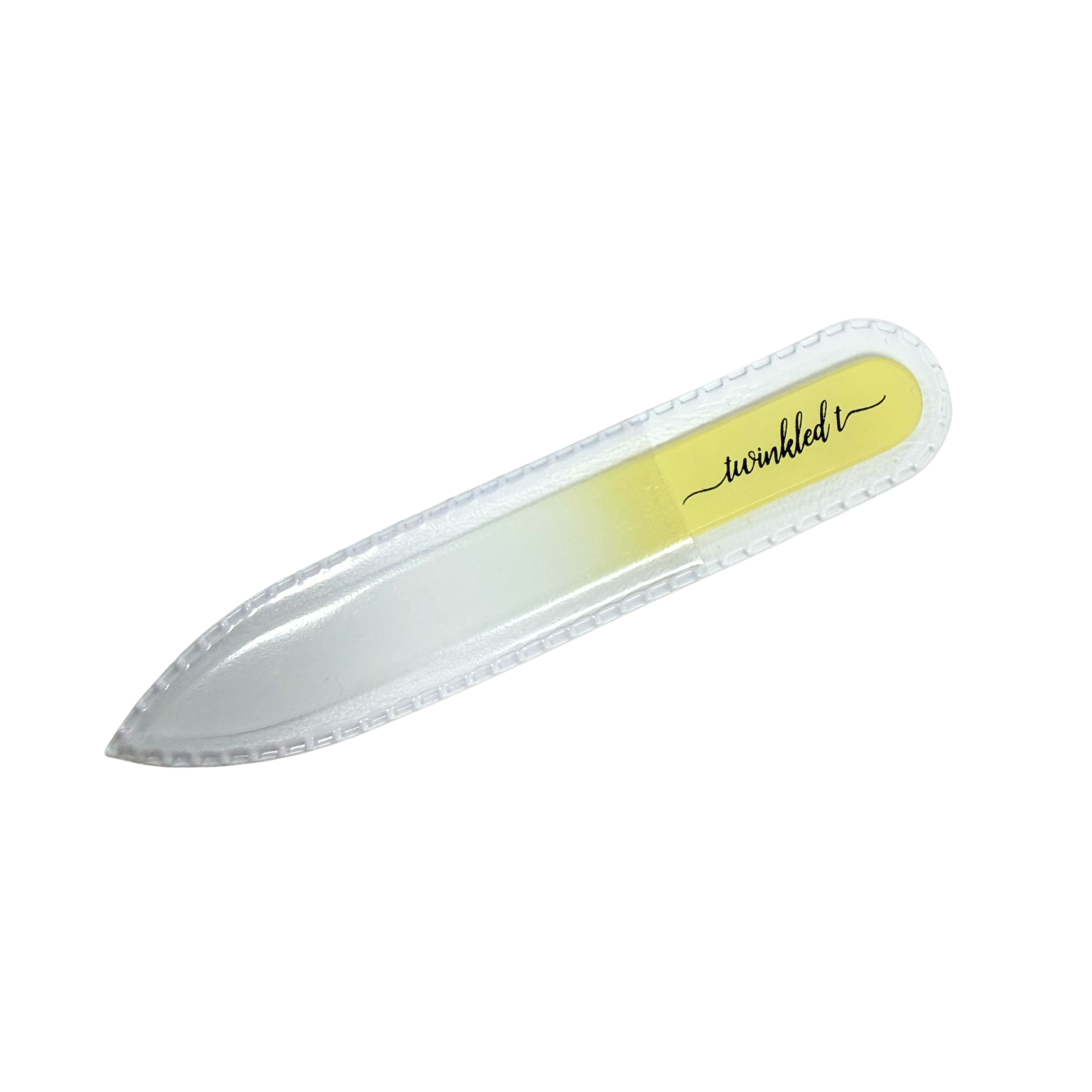 Mini Butter Yellow Czech Glass Nail File