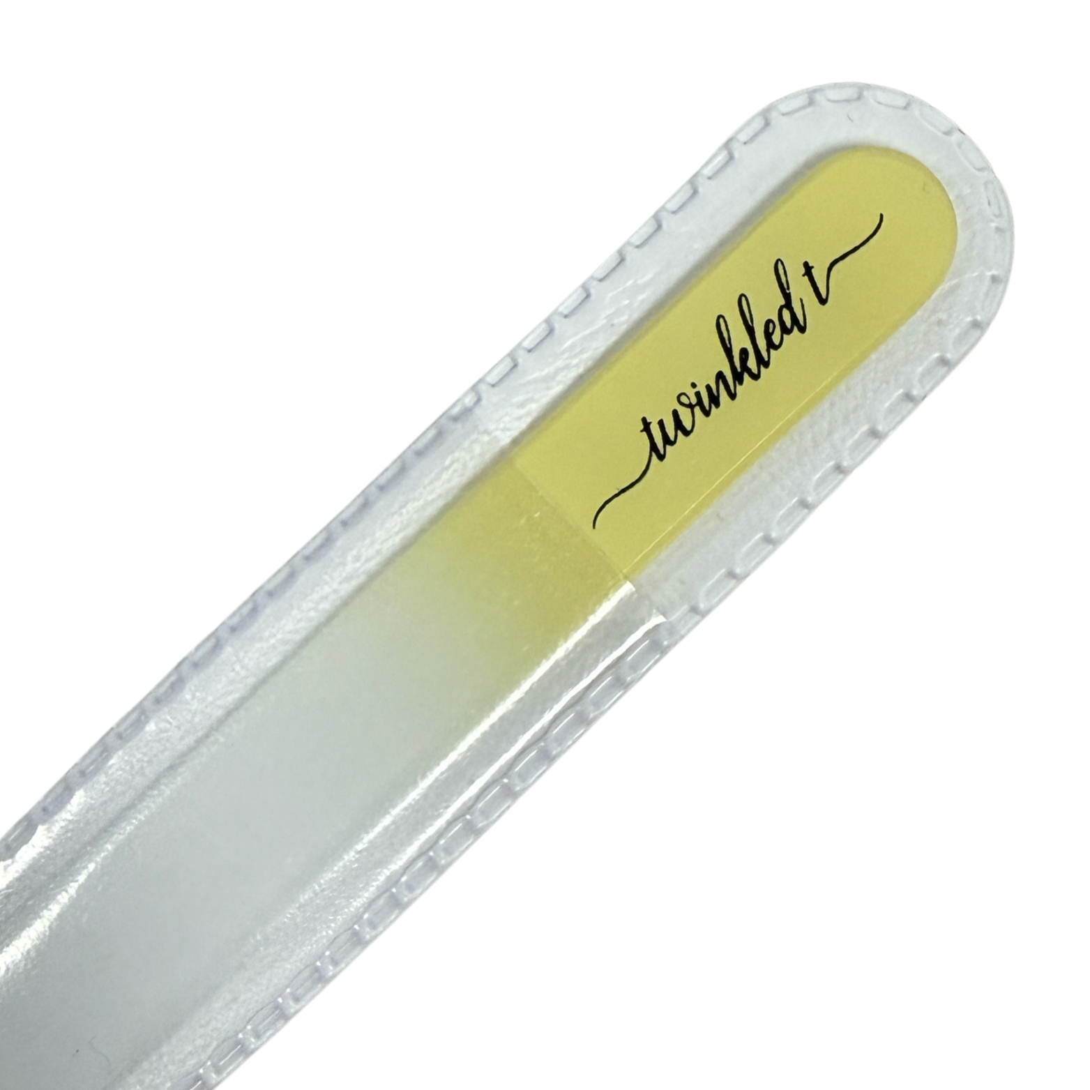 Mini Butter Yellow Czech Glass Nail File