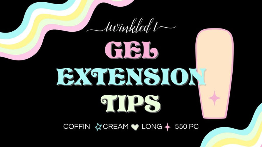 Gel Extension Tips - Coffin ♥︎ Cream ♥︎ Long