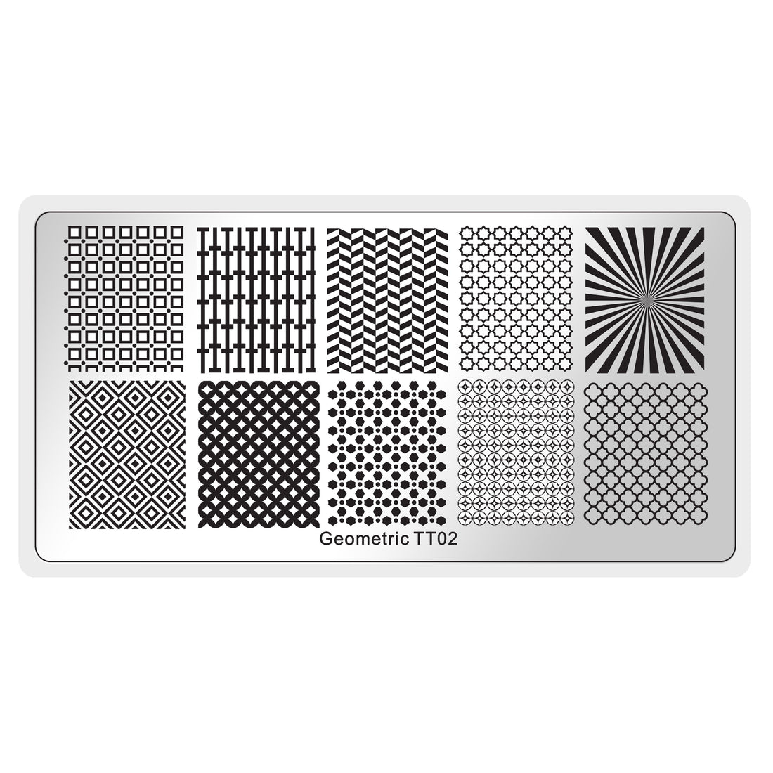 Geometric 2 Set - Plate, Polishes, Stamper, & Scraper