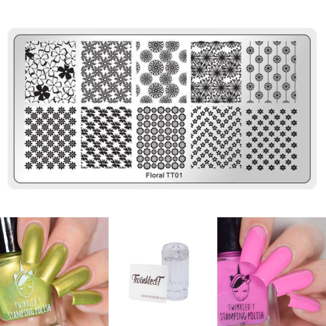 Floral Set - Plate, Polishes, Stamper, & Scraper