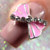 Crystal Pink Bow Charm