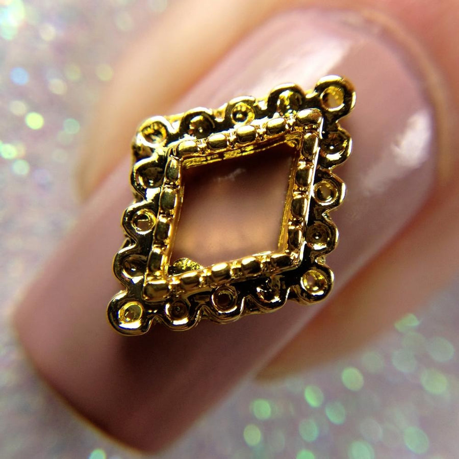 Studded Diamond Frame Charm