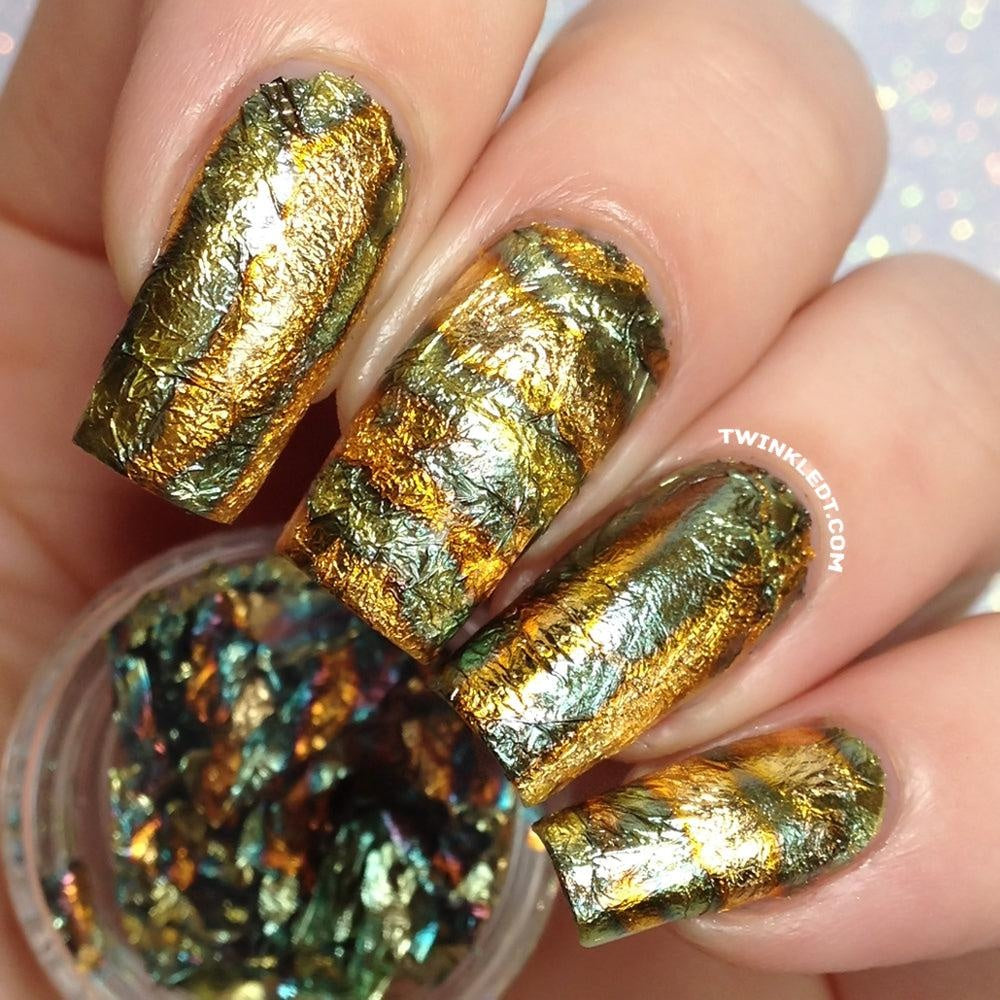 Multicolored Gold Nail Foil Pot