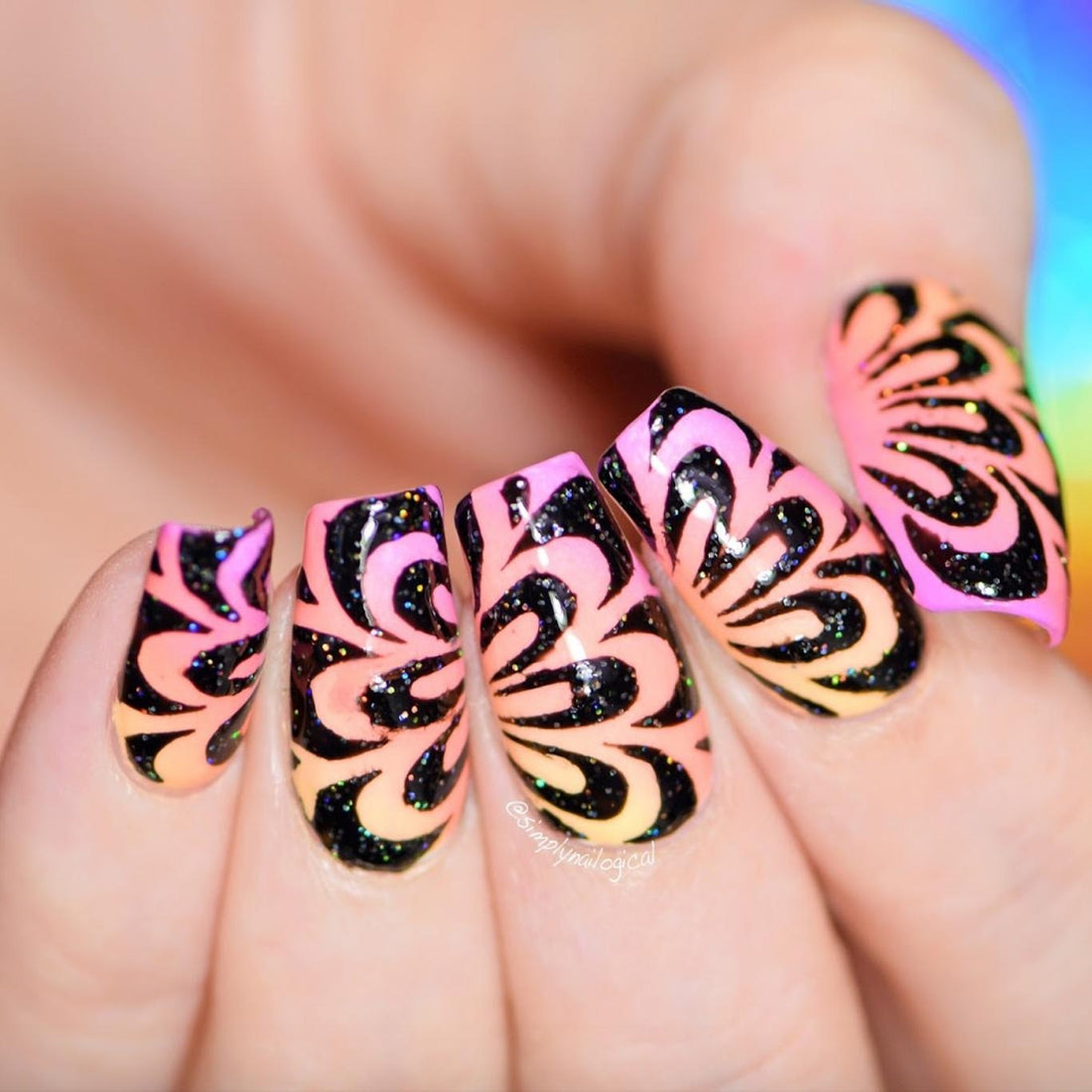 Floral Watermarble Stencils