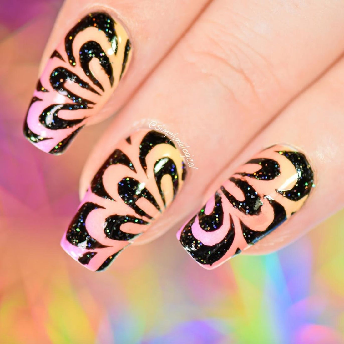 Floral Watermarble Stencils