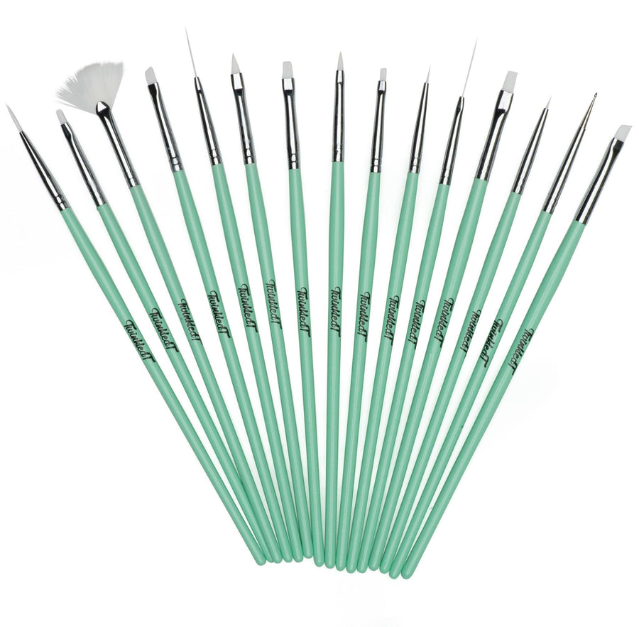 Twinkled T Mint Coco Nail Art 15 Pc Brush Set - Twinkled T - 1