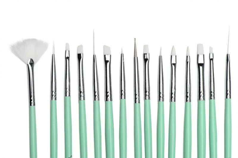 Mint Coco Nail Art 15 Pc Brush Set