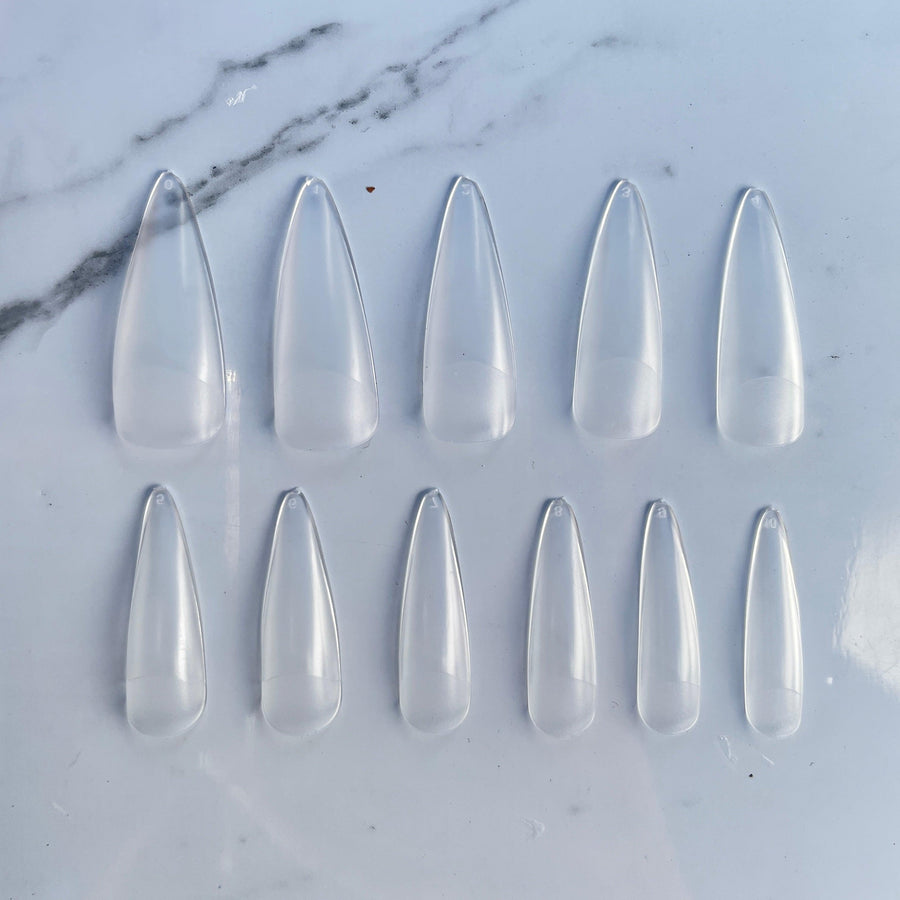 Gel Extension Tips - Stiletto ♥︎ Clear ♥︎ Long